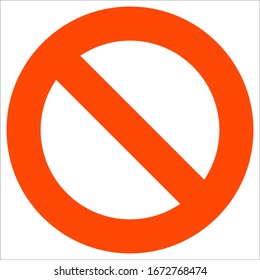Red ban simple sign isolated on white background. Forbidden symbol, flat vector. Vector illustration