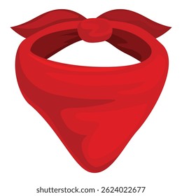 Red bandana, a classic symbol of cowboys and the wild west, tied around the neck, offering protection from dust and adding a touch of rugged style