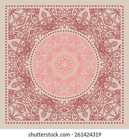 Red Bandana. Marsala trendy color.