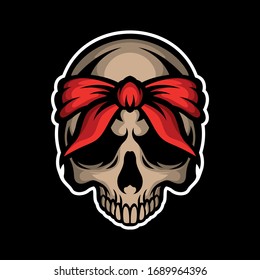 red bandana skull for commercial use