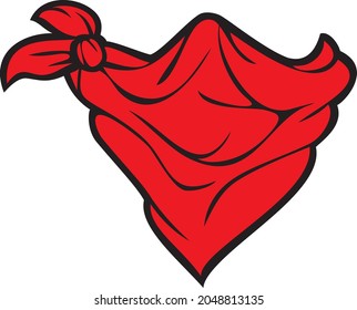 Red bandana vector illustration (cowboy scarf)