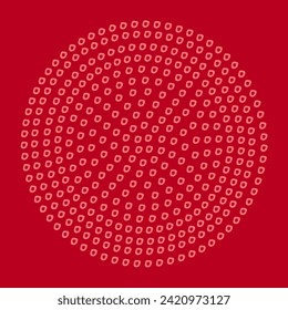 Red Bandhani Dots Circular Pattern Vector
