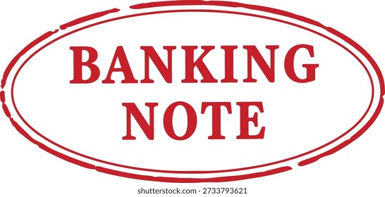 Red banking note stamp on white background for finance concepts