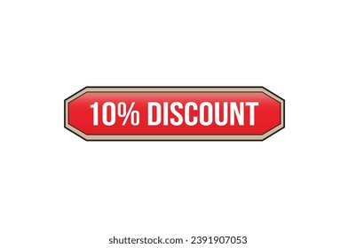 Red banner 10% discount on white background.