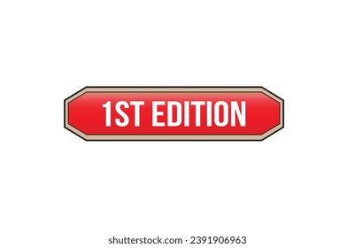 Red banner 1st edition on white background.