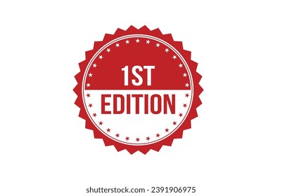 Red banner 1st edition on white background.