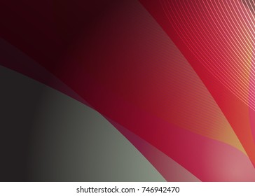 Red and red banner abstract template for card. Metal Background with waves and reflections. Business background, silver, illustration. Illustration of abstract background with a metallic element