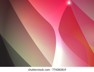 Red banner abstract template for card. Metal Background with waves and reflections. Business background, silver, illustration. Illustration of abstract background with a metallic element