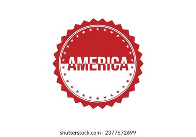 Red banner America on white background.