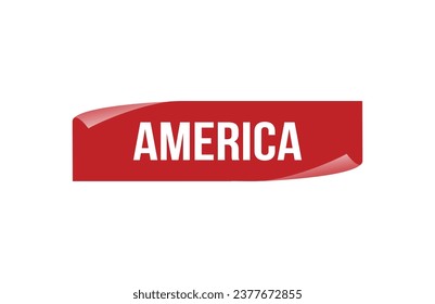 Red banner America on white background.