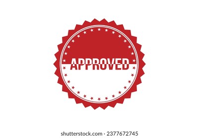 Red banner Approved on white background.