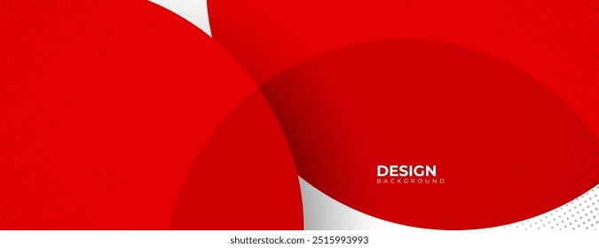 red banner background with circles and dots. business corporate design
