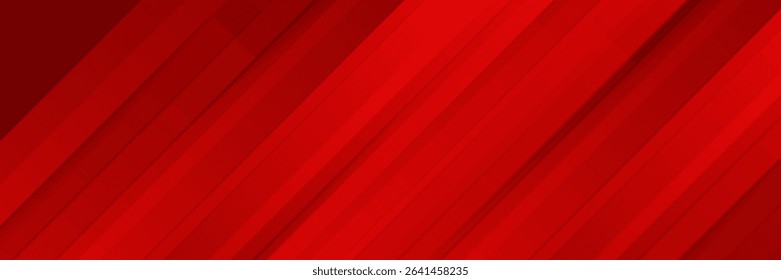 Red banner background with modern dynamic stripes and lines. Suit for business banner, header, report, corporate, institution, party, festive, seminar, and talks