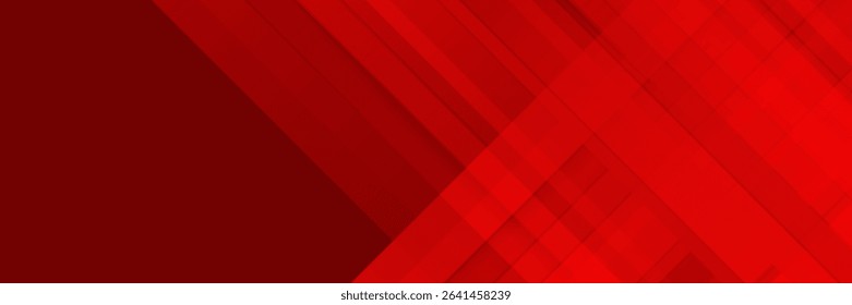 Red banner background with modern dynamic stripes and lines. Suit for business banner