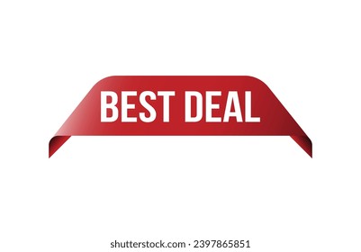 Red banner best deal on white background.