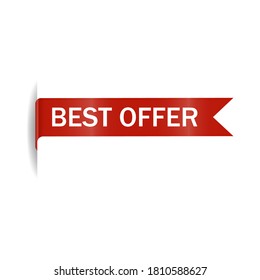 red banner best offer. Vector illustratoin.
