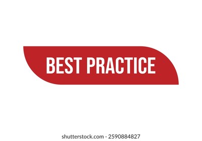 Red banner best practice isolated on white background.