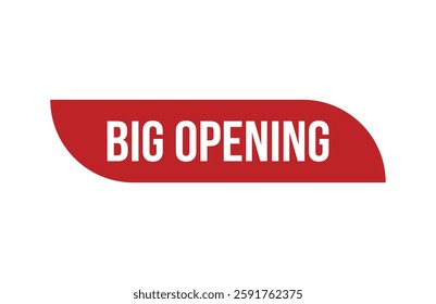 Red banner big opening isolated on white background.