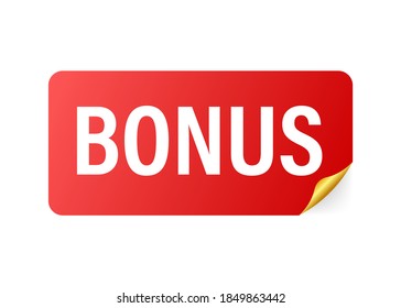 Red banner bonus. Ribbon bonus on white background. Vector illustration.