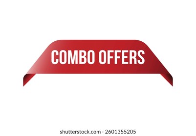 Red banner combo offers isolated on white background.