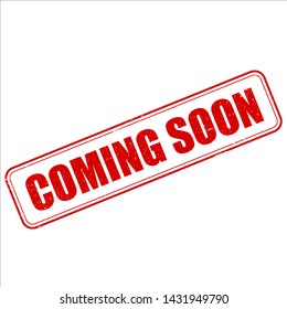 red banner coming soon on white background