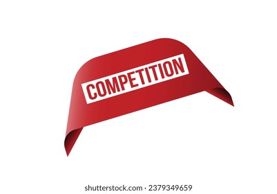 Red banner Competition on white background.