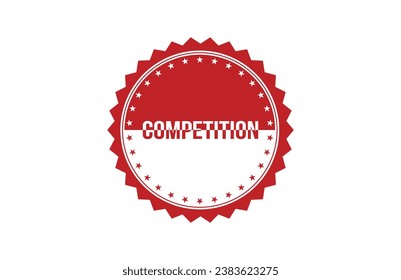 Red banner Competition on white background.