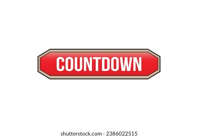 Red banner Countdown on white background.
