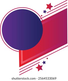 Red banner design on transparent background