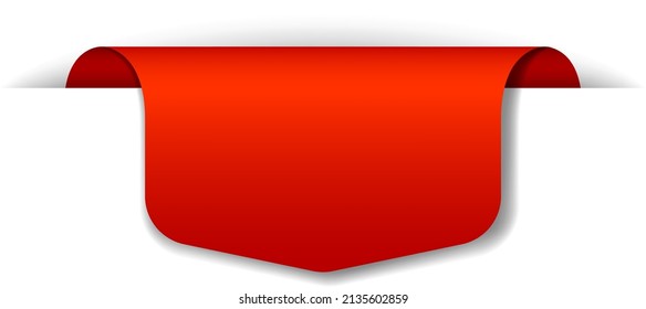 Red banner design on white background illustration