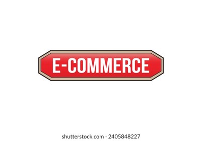 Red banner E-commerce on white background.