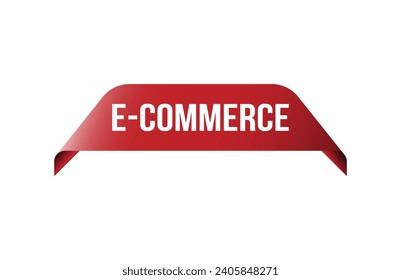 Red banner E-commerce on white background.