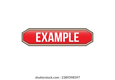 Red banner Example on white background.