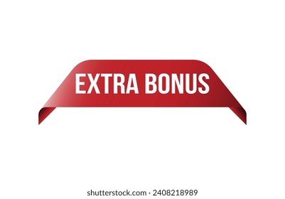 Red banner Extra bonus on white background.