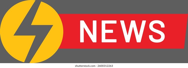 Red banner featuring bold white text and a striking lightning bolt symbol, conveying messages of breaking news, urgent updates, and the latest information in a dynamic way