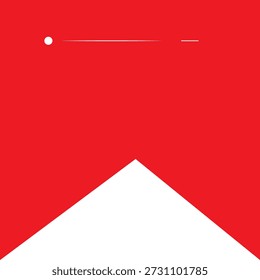 Red banner flag shape with white dot and horizontal line