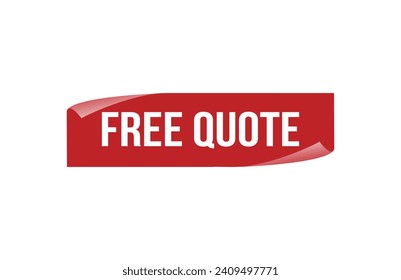 Red banner free quote on white background.