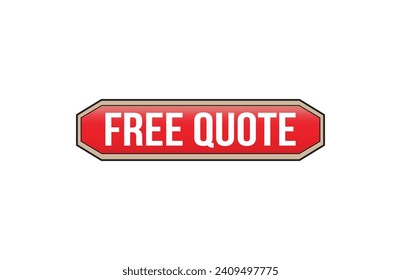 Red banner free quote on white background.