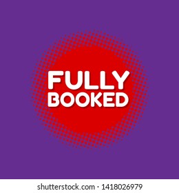 red banner - fully booked - label,sticker,tag 