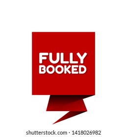 red banner - fully booked - label,sticker,tag 