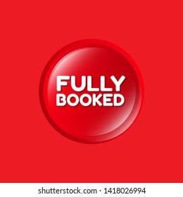 red banner - fully booked - label,sticker,tag 