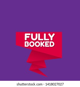 red banner - fully booked - label,sticker,tag 