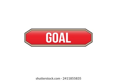 Red banner Goal on white background.
