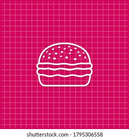 Red banner with hamburger icon. Vector illustration