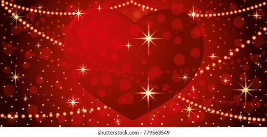 Red banner with hearts.