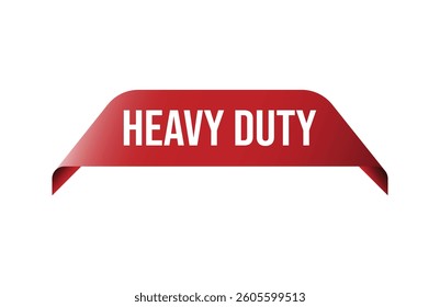 Red banner HEAVY DUTY isolated on white background.