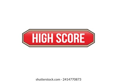 Red banner High Score on white background.