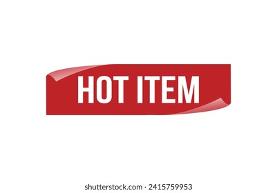 Red banner hot item on white background.