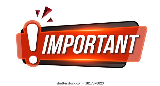 red banner important with exclamation mark
