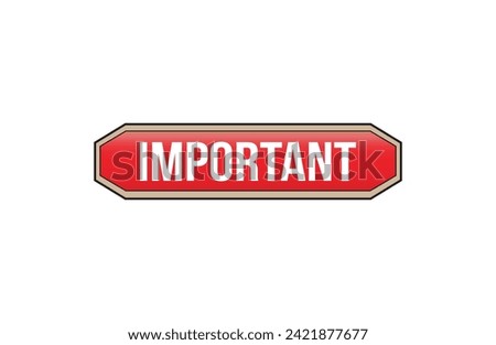 Red banner important on white background.